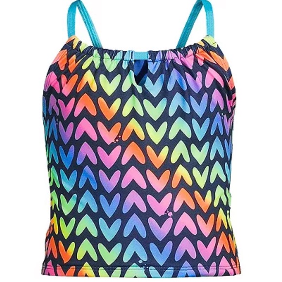 Lands' End Swim Lands End Rainbow Heart Keyhole Tankini Top Poshmark